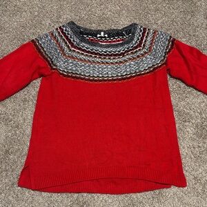 Maurices Red and Gray Patterned Sweater